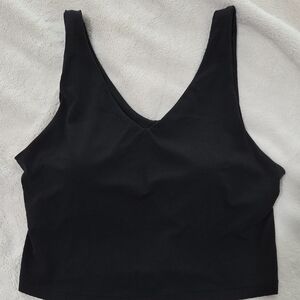 Athleta Black V-Neck Longline Workout Bra